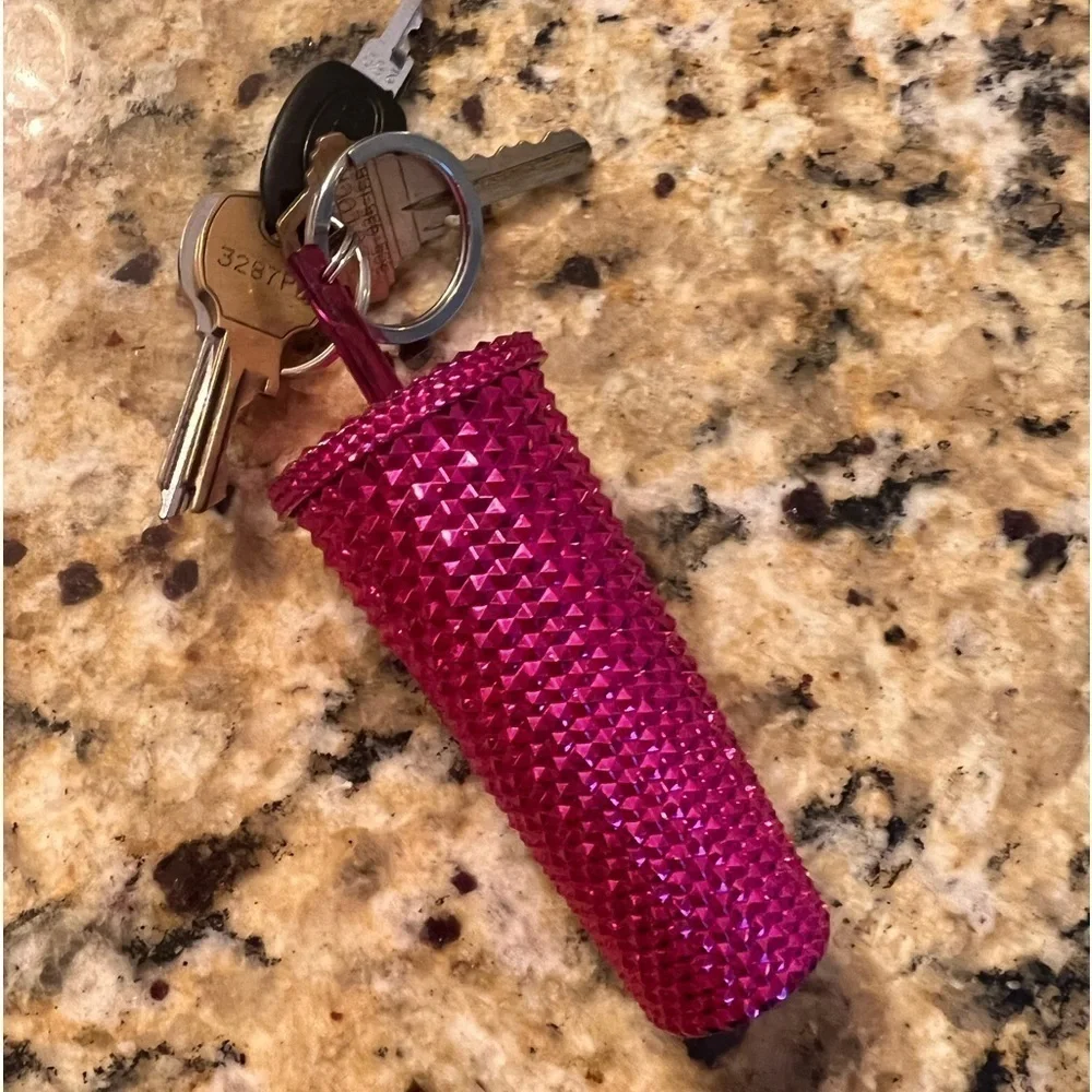 Starbucks Holiday 2022 Gold Bling Studded Ornament Keychain